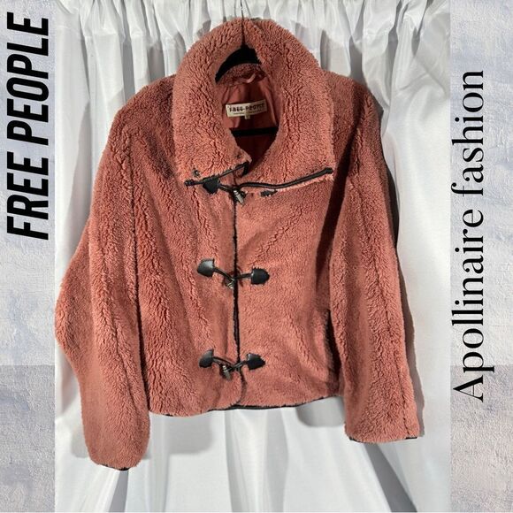 FREE PEOPLE JUNIE JACKET DUSTY ROSE FAUX FUR NEW SMALL - Picture 5 of 12